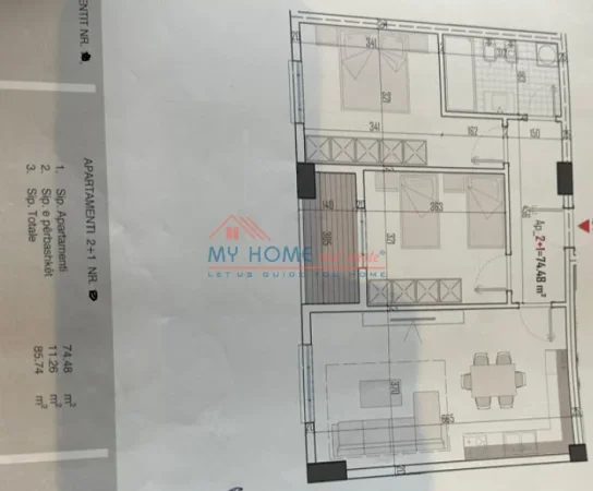 Tirane, shitet apartament 2+1+Ballkon Kati 1, 85 m² 103.000 € (Paskuqan)