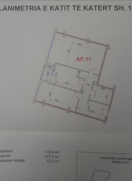 Tirane, shes apartament 2+1+Ballkon Kati 5, 120 m² 192.000 € (Don Bosko)