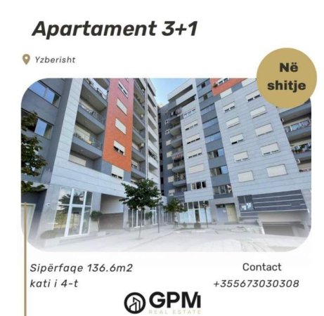 Tirane, shitet apartament 3+1 Kati 4, 137 m² 950 Euro/m2 (Yzberisht)