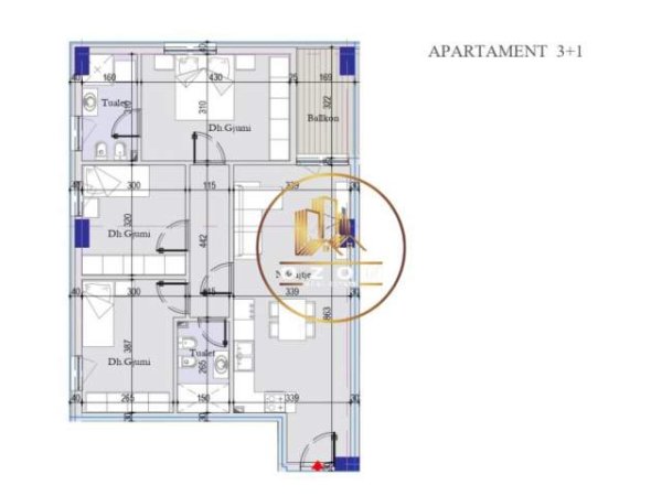 Tirane, shitet apartament 3+1+A+BLK Kati 1, 110 m² 950 Euro/m2 (CASA ITALIA)
