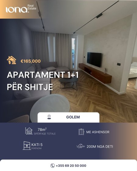 Golem, shitet apartament 1+1 Kati 5, 78 m² 165.000 € 