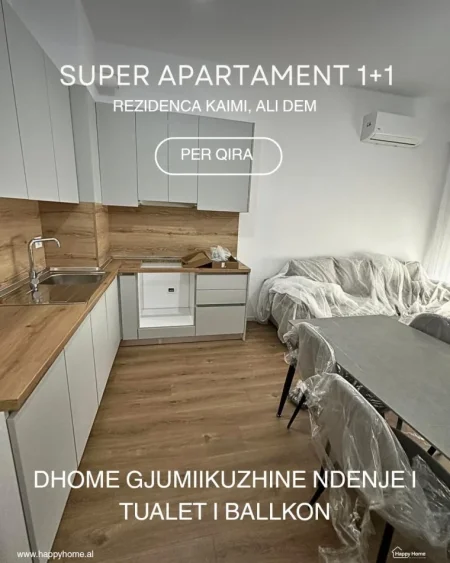 Tirane, jepet me qera apartament 1+1 Kati 2, 60 m² 400 € (Rezidenca Kaim)