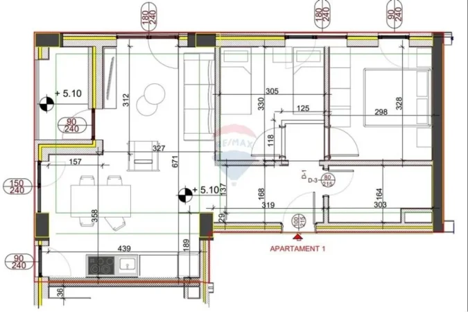 Tirane, shitet apartament 2+1 , 81 m² 141.050 € (ID: 530561001-176)