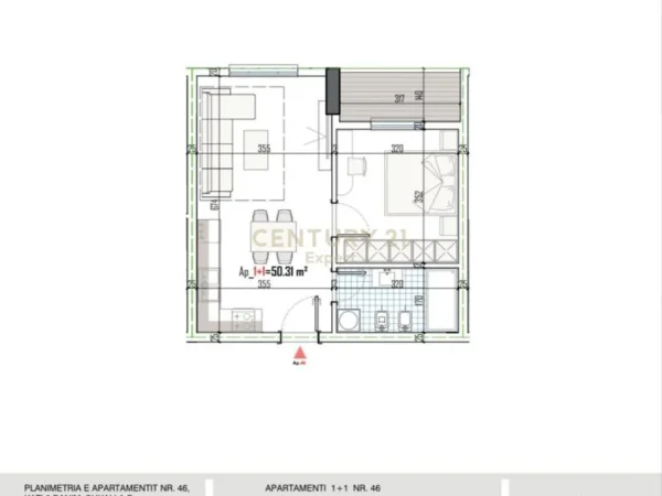 Tirane, shitet apartament 1+1 Kati 6, 57 m² 59.700 € 