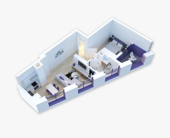 Tirane, shes apartament 1+1+Ballkon Kati 8, 65 m² 980.000 € (Pasho Hysa)