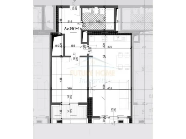 Tirane, shitet apartament 1+1+Ballkon Kati 7, 97 m² 193.800 € (Filigree Tower, Tiranë)