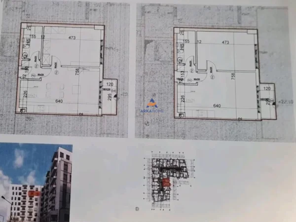 Tirane, shitet apartament 1+1+Ballkon Kati 5, 65 m² 105.000 € (RRUGA E DIBRES, PERBALLE QSUT, 1 MINUTE NGA SPITALI AMERIKAN 2)