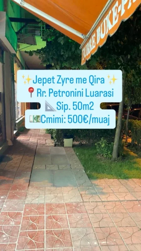 Tirane, jepet me qera zyre Kati 0, 50 m² 500 € (RR. PETRONINI LUARASI)