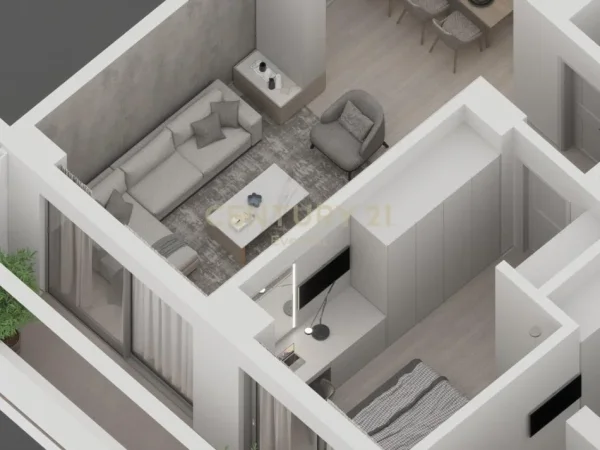 Tirane, jepet me qera apartament 2+1 Kati 6, 124 m² 800 € 
