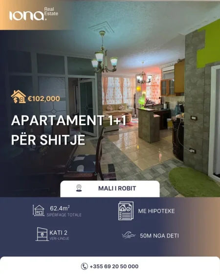 Golem, shitet apartament 1+1 Kati 2, 62 m² 102.000 € 