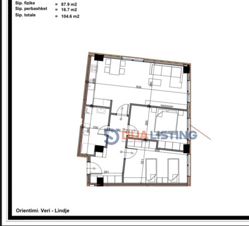Tirane, shitet apartament 2+1+Ballkon Kati 8, 104 m² 120.290 € (Paskuqan)
