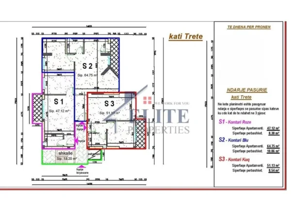 Tirane, shitet apartament 1+1+Ballkon Kati 3, 60 m² 98.546 € 