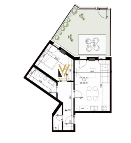 Tirane, shitet apartament 1+1+Ballkon Kati 0, 70 m² (MJULL BATHORE)