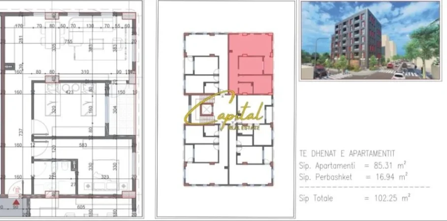 Tirane, shitet apartament 2+1 Kati 2, 102 m² 153.000 € (PASKUQAN)