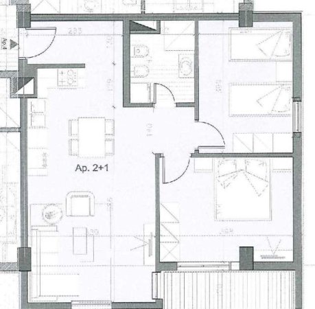 Tirane, shitet apartament 2+1+BLK Kati 2, 84 m² 69.546 Euro (QTU)