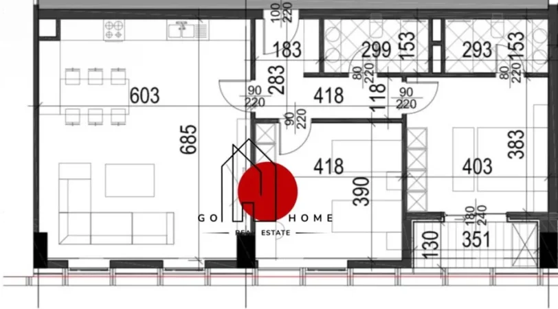 Tirane, shes apartament 2+1+Ballkon Kati 13, 135 m² 