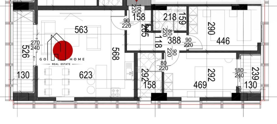 Tirane, shes apartament 2+1+Ballkon Kati 13, 135 m² 