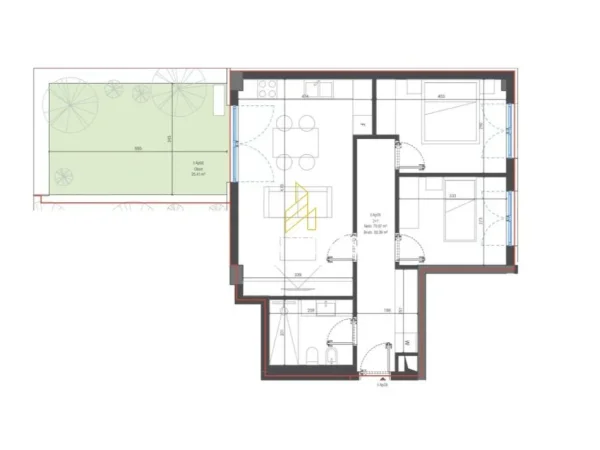 Dhermi - Palase, shitet apartament 2+1 Kati 0, 83 m² 256.557 € (Drimadhë)