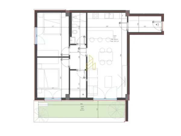 Dhermi - Palase, shitet apartament 2+1 Kati 0, 126 m² 309,513€ (Drimadhë)