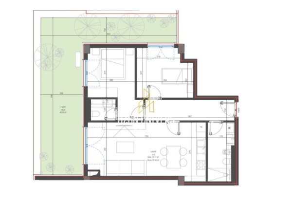 Dhermi - Palase, shitet apartament 2+1 Kati 0, 133 m² 295,218€ (Drimadhë)