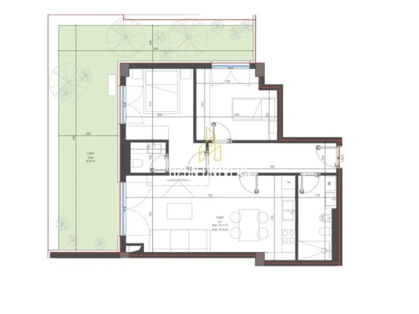 Dhermi - Palase, shitet apartament 2+1 Kati 0, 133 m² 295,218€ (Drimadhë)