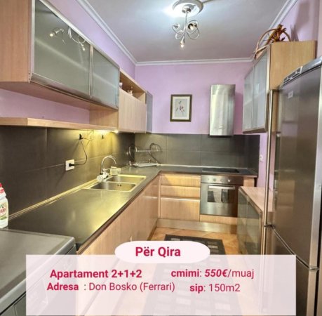 Tirane, jepet me qera apartament 2+1 Kati 2, 120 m² 550 € (don bosko)