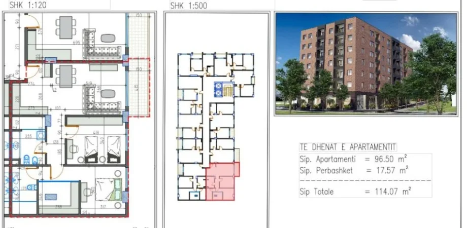 Tirane, shitet apartament 2+1+Ballkon Kati 3, 114 m² 131.200 € (paskuqan)