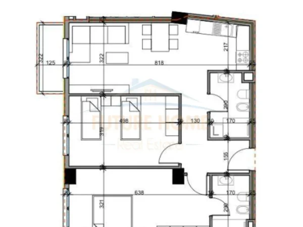 Shitet, Apartament 2+1+2, "Kompleksi Aluna" Paskuqan, Tiranë.