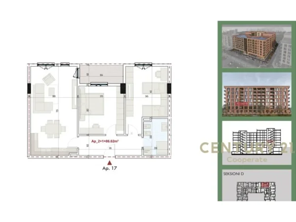 Tirane, shitet apartament 2+1 Kati 4, 100 m² 115.000 € (PASKUQAN)