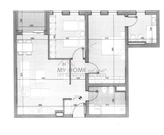 Tirane, shitet apartament 2+1 Kati 6, 63 m² (kamez)