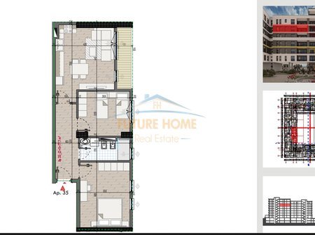 Tirane, shitet apartament 2+1 Kati 5, 91 m² 9.150.000 € 