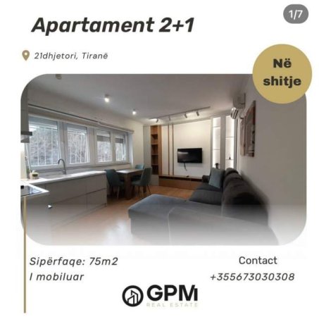 Tirane, shitet apartament 2+1 Kati 2, 75 m² 155.000 Euro tek 21 Dhjetori