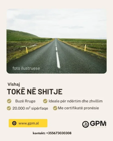 Tirane, shitet toke , 20.000 m².