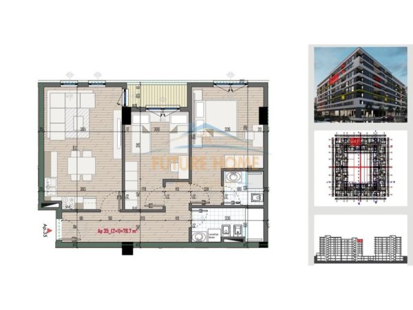 Shitet, Apartament 2+1+2, Kompleksi Univers City, Tiranë.