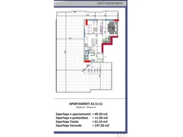 Mali Robit, shitet apartament+verande | Penthouse 1+1+Ballkon Kati 7, 208 m² 124.980 € (Mali i Robit)