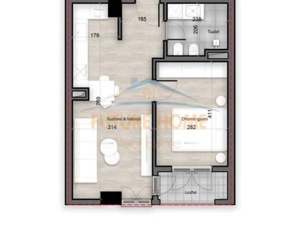 Tirane, shitet apartament 1+1 Kati 1, 65 m² 103.200 € (Rruga e Kokonozëve, Splendor Residencë)