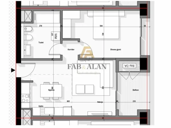 Tirane, shitet apartament 1+1 Kati 12, 89 m² 213.840 € (Bulevardi i Ri)