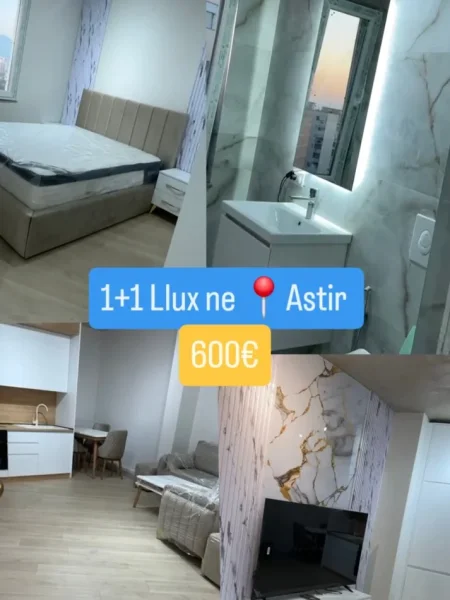 Tirane, jepet me qera apartament 1+1 Kati 6, 600 € (astir)