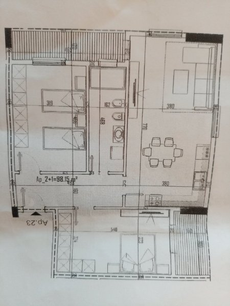 Tirane, shitet apartament 2+1+Ballkon, Kati 4, sipërfaqe 112 m²=800 euro/m2 (QENDER KAMEZ)