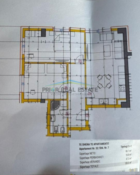 Tirane, shitet apartament 2+1 Kati 8, 106 m² 168.000 € (Kompleksi Urban Gate)
