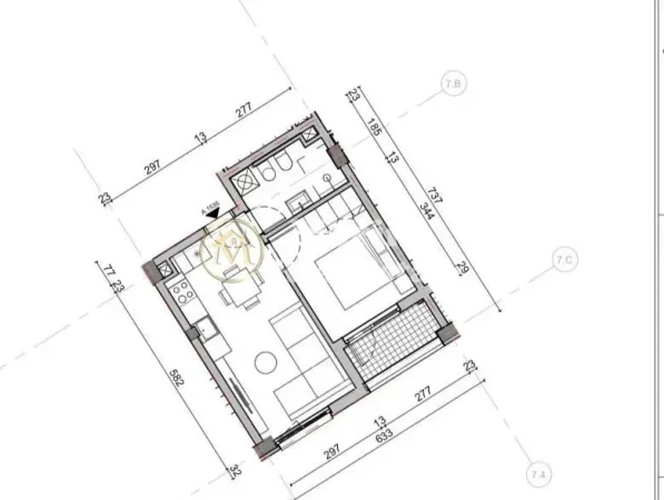 Shqiperi, shitet apartament 1+1 Kati 3, 49 m² 69.500 € (Fresku)