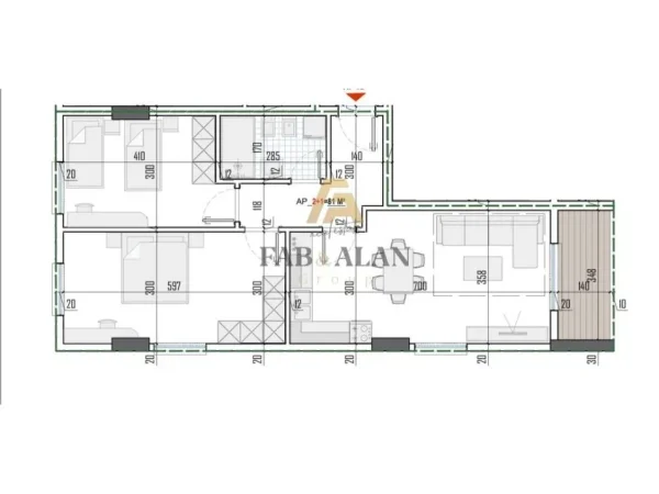 Tirane, shitet apartament 2+1 Kati 2, 95 m² 113.700 € (Paskuqan)