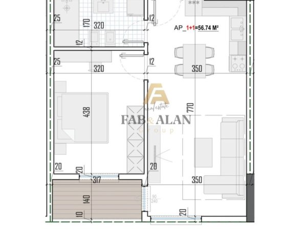 Tirane, shitet apartament 1+1 Kati 5, 66 m² 76.350 € (Paskuqan)