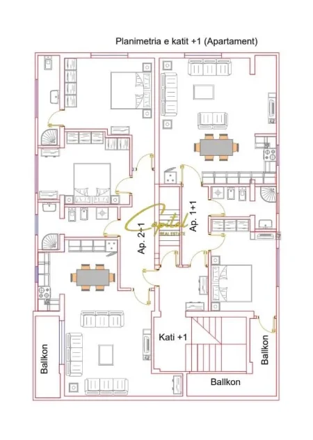 Tirane, jepet me qera apartament 3 Katshe Kati 3, 620 m² 2.000 € (BATHORE)