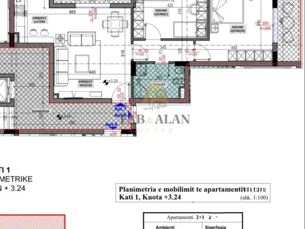 Tirane, shitet apartament 2+1 Kati 1, 106 m² 170.000 € (Sauk)