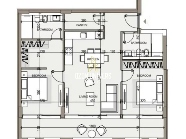 Vlore, shitet apartament 2+1+Ballkon Kati 2, 115 m² 488.075 € (Jal Y' Mar Residence, Jalë)