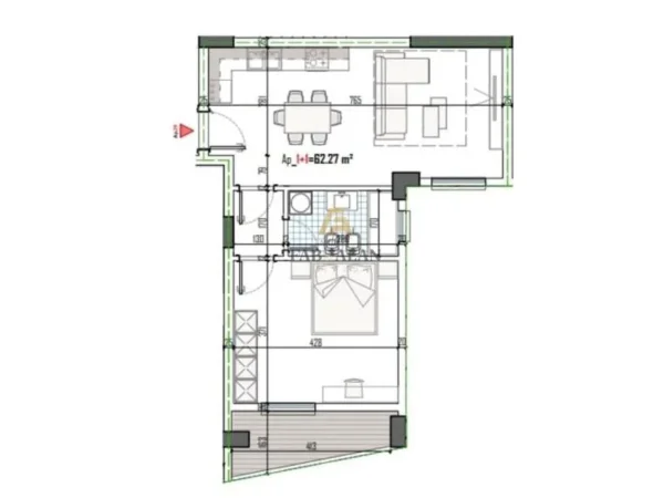 Tirane, shitet apartament 1+1 Kati 3, 72 m² 75.300 € (Paskuqan)