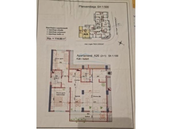 Tirane, shitet apartament 2+1 Kati 4, 115 m² 220.000 € (Prane Shkolles 4 Deshmoret)