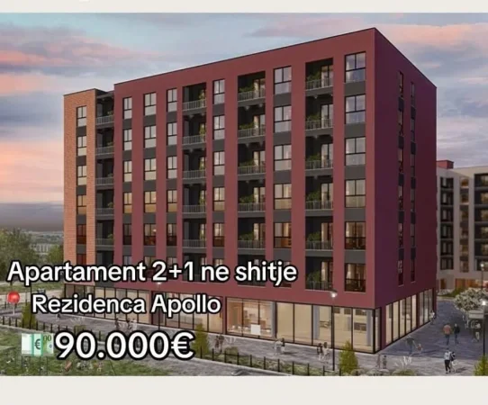Tirane, shitet apartament 2+1 Kati 4, 94 m² (Rezidenca Apollo)