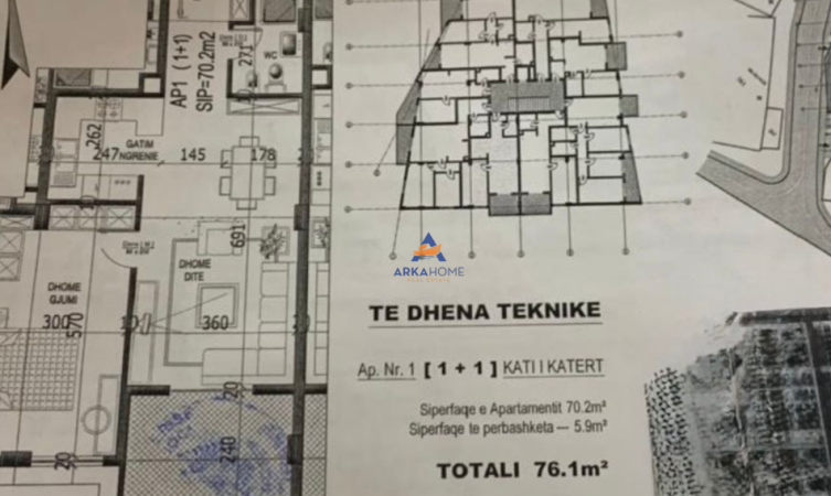 Tirane, shitet apartament 1+1+Ballkon Kati 4, 76 m² 91.320 € (FRESK)
